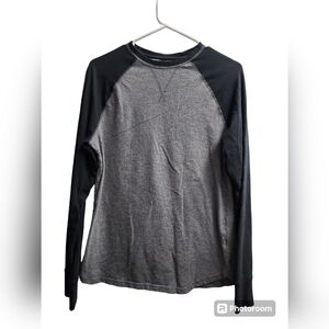 Men's long sleeved black and grey baseball style shirt size S